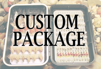 Custom Fly Package with assorted trout nymphs, dries, and streamers hand-selected for seasonal conditions.