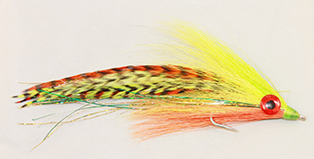 Deceiver Chartreuse and Orange – Bold Streamer for Saltwater and Freshwater Predators - fishing flies