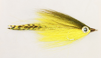 Deceiver Olive and Grizzle Yellow – Natural-Looking Streamer for Predatory Fish - fishing flies
