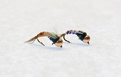 JuJu Baetis bead head fly with slim body for trout fishing