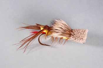 Dave’s Foam Hopper with segmented foam body, rubber legs, and wing for trout fishing.