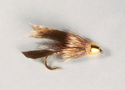 Weighted Muddler Minnow Conehead streamer fly with natural colors, built for fishing deep pools and fast currents in rivers and lakes.