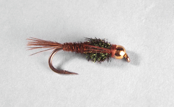 Weighted Pheasant Tail Flashback Tungsten mayfly nymph for trout fishing. Fly fishing flies.