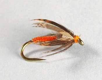 “Soft Hackle Orange wet fly fishing flies
