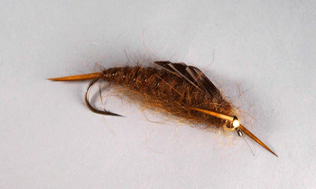 Stonefly Brown B.H. trout nymph for fast water - fishing flies