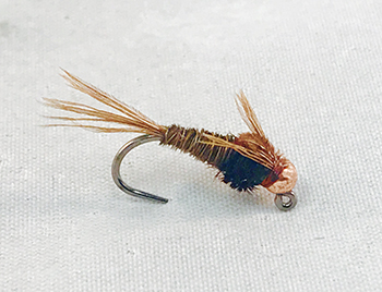 Pheasant Tail jig hook fly with copper tungsten bead for Euro nymphing