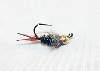 20 Incher Peacock Stonefly Jig with tungsten bead on barbless hook for trout fly fishing