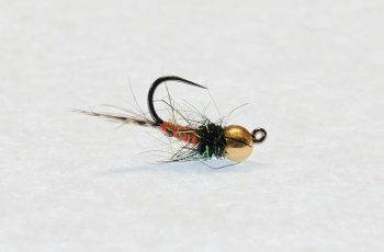 Hot Mess fly on tungsten jig hook for trout euro nymphing - Fishing flies