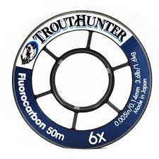 TroutHunter Fluorocarbon Tippet 50-meter spool for fly fishing in clear water