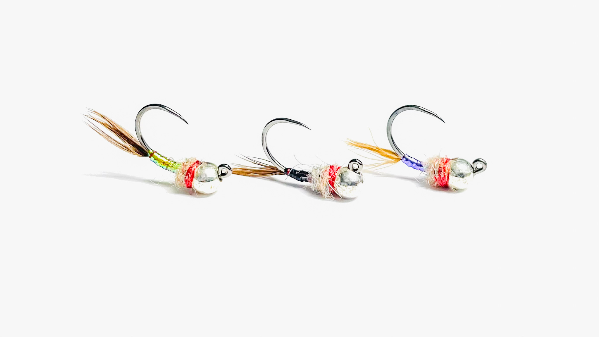 Rainbow Warrior Jig Tungsten attractor nymph fly pattern