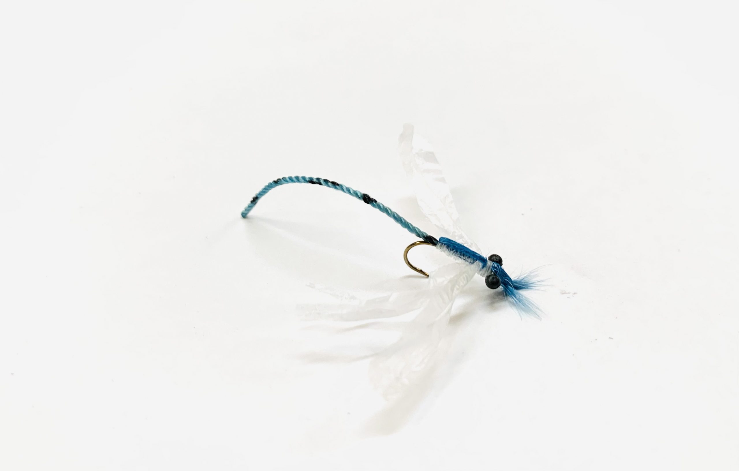 Chopaka Damsel fly with slim olive body and marabou tail designed to imitate damsel nymphs. Fly fishing flies