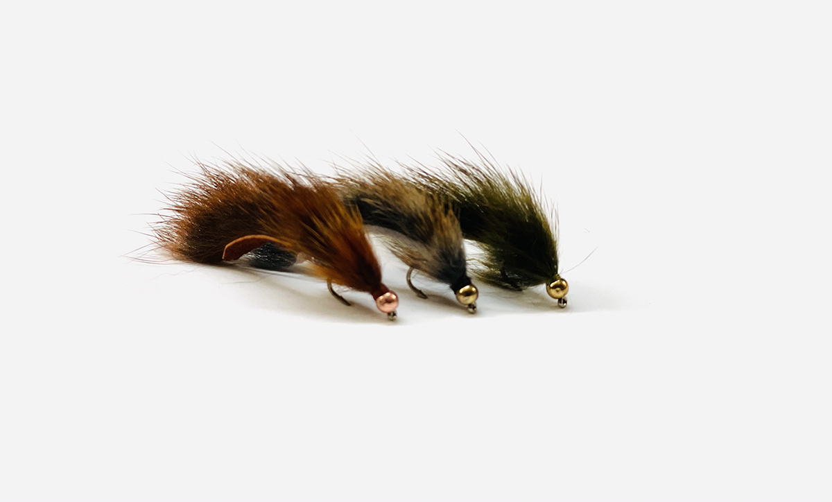 Micro Pine Squirrel Leech tungsten jig fly for trout fishing in deep or cold water - fly fishing flies