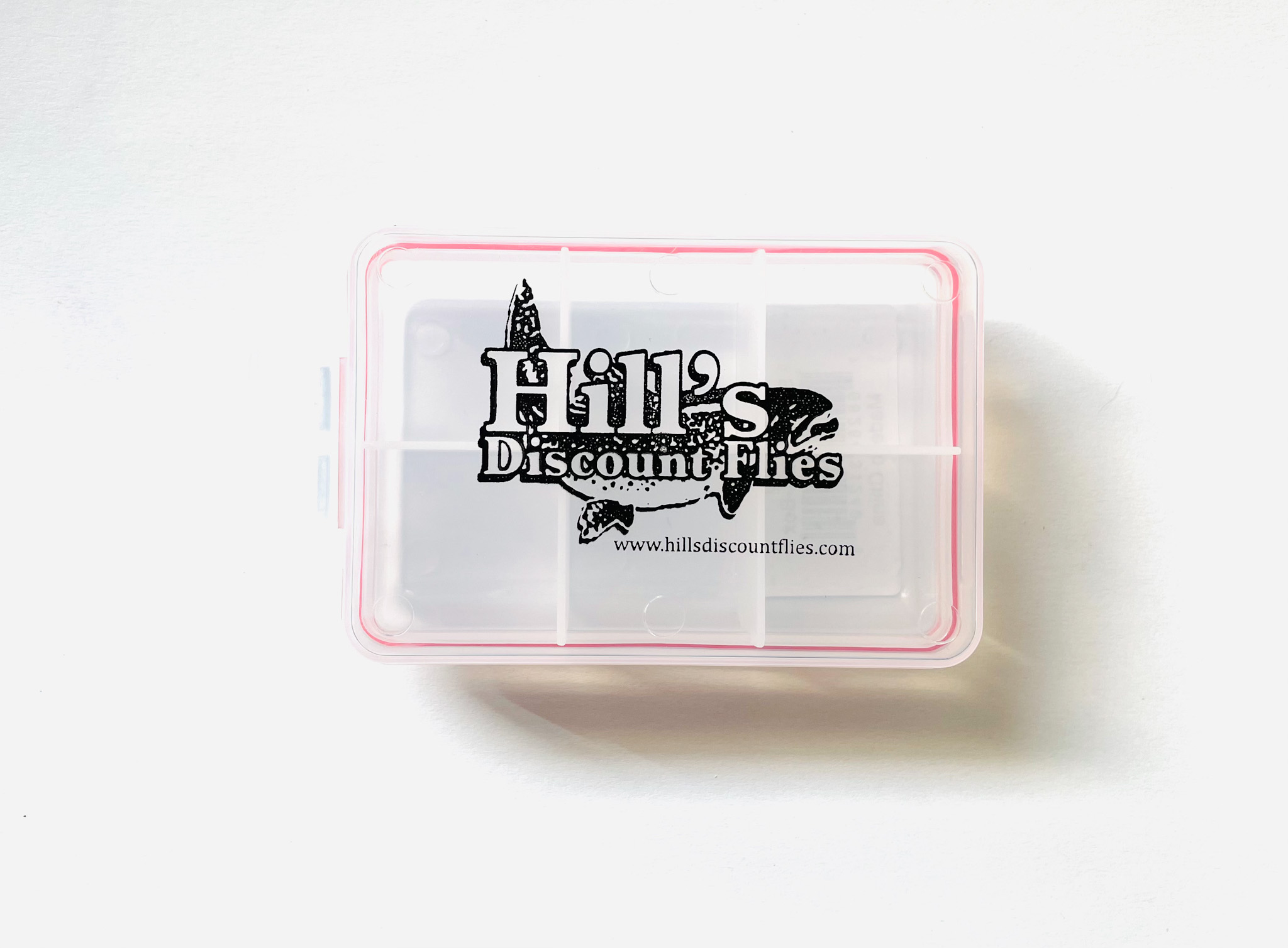 Small 6 Compartment Box for fly storage with Hill's logo
