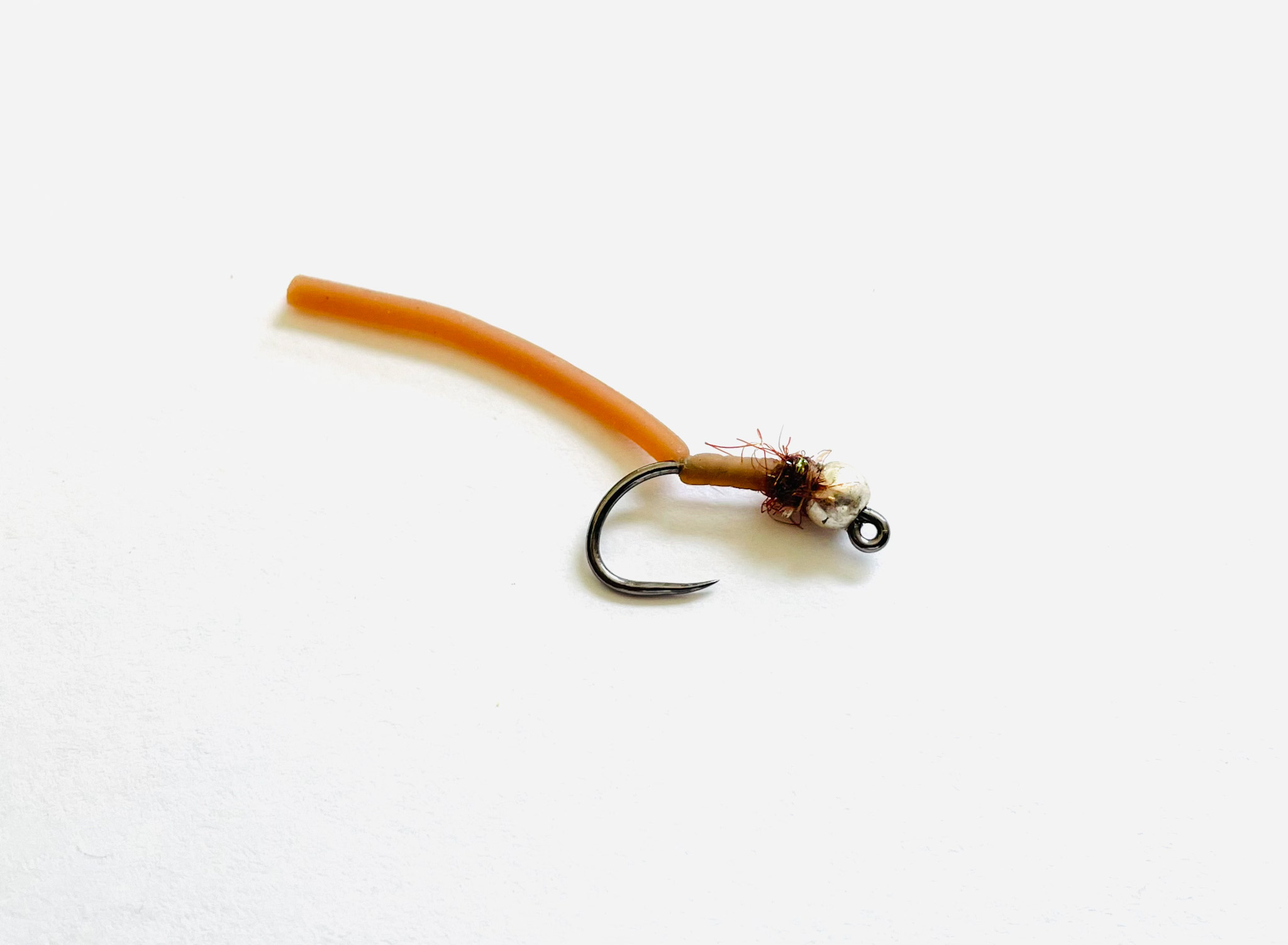 Squirmy Worm Tan T.H. Jig fly pattern - fishing flies
