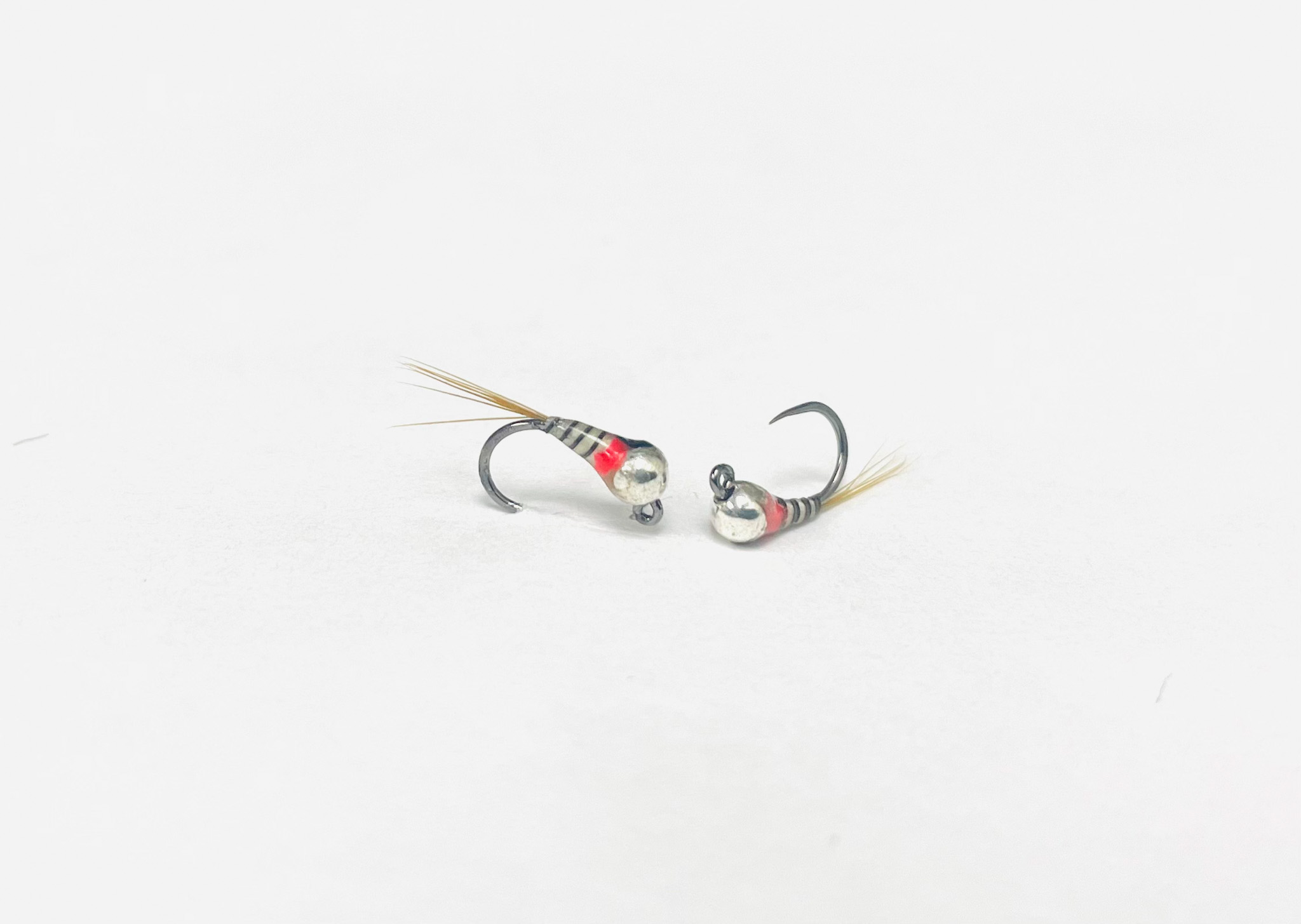 B’s Perdigon Baetis Silver Tungsten Bead Jig – Sleek, Fast-Sinking Mayfly Imitation - fly fishing flies
