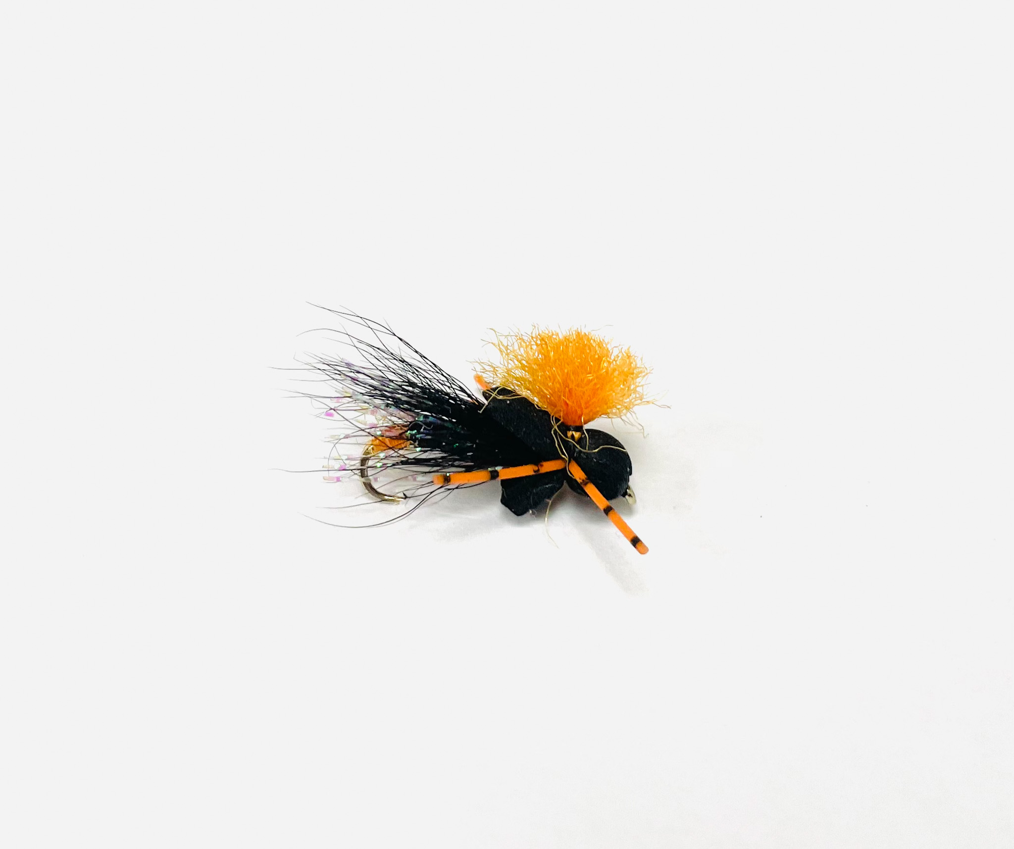 HVT Black Beetle foam terrestrial fly with high-vis post for trout fishing - flies for sale