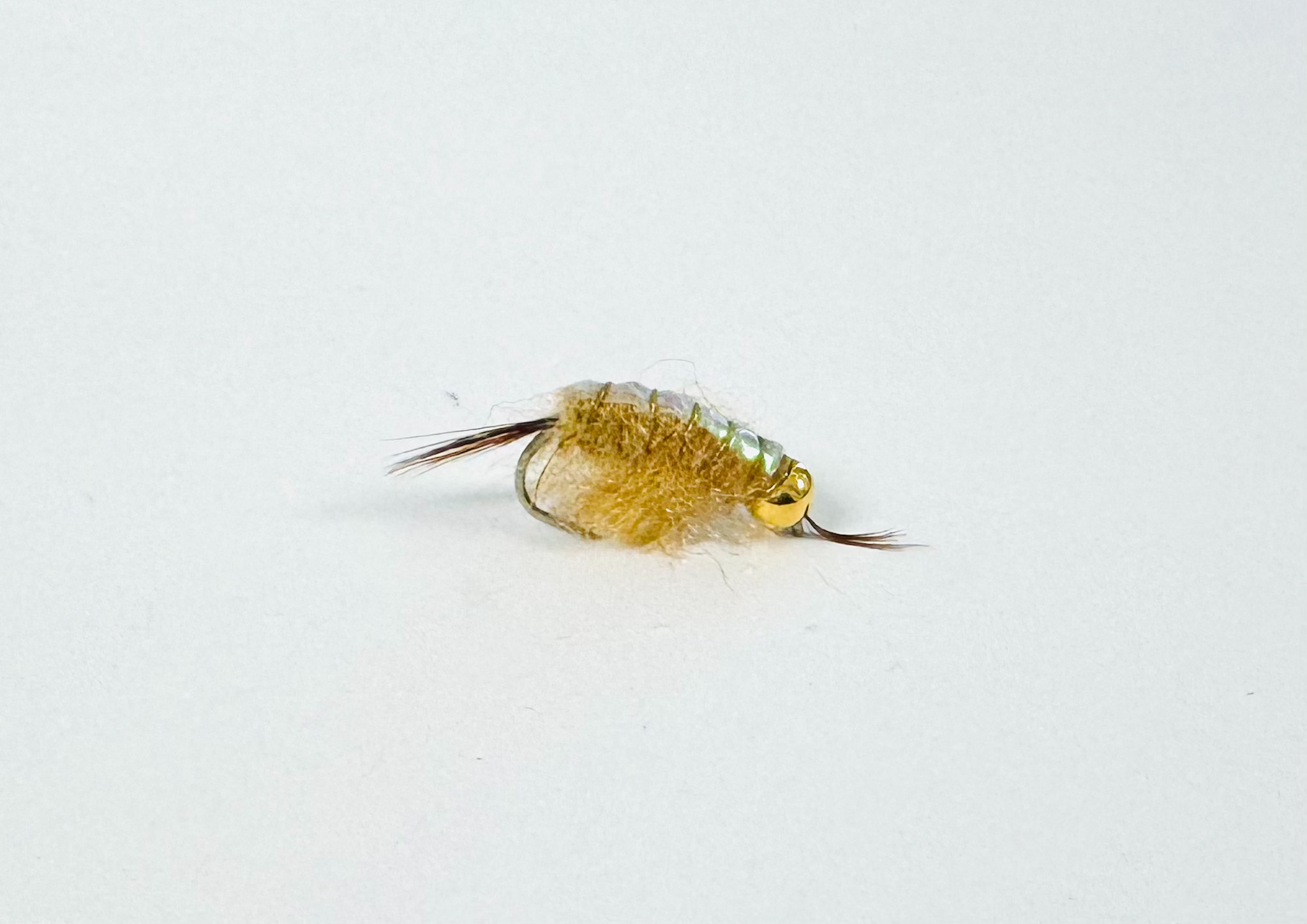 Tan Scud Bead Head fishing fly for trout fishing