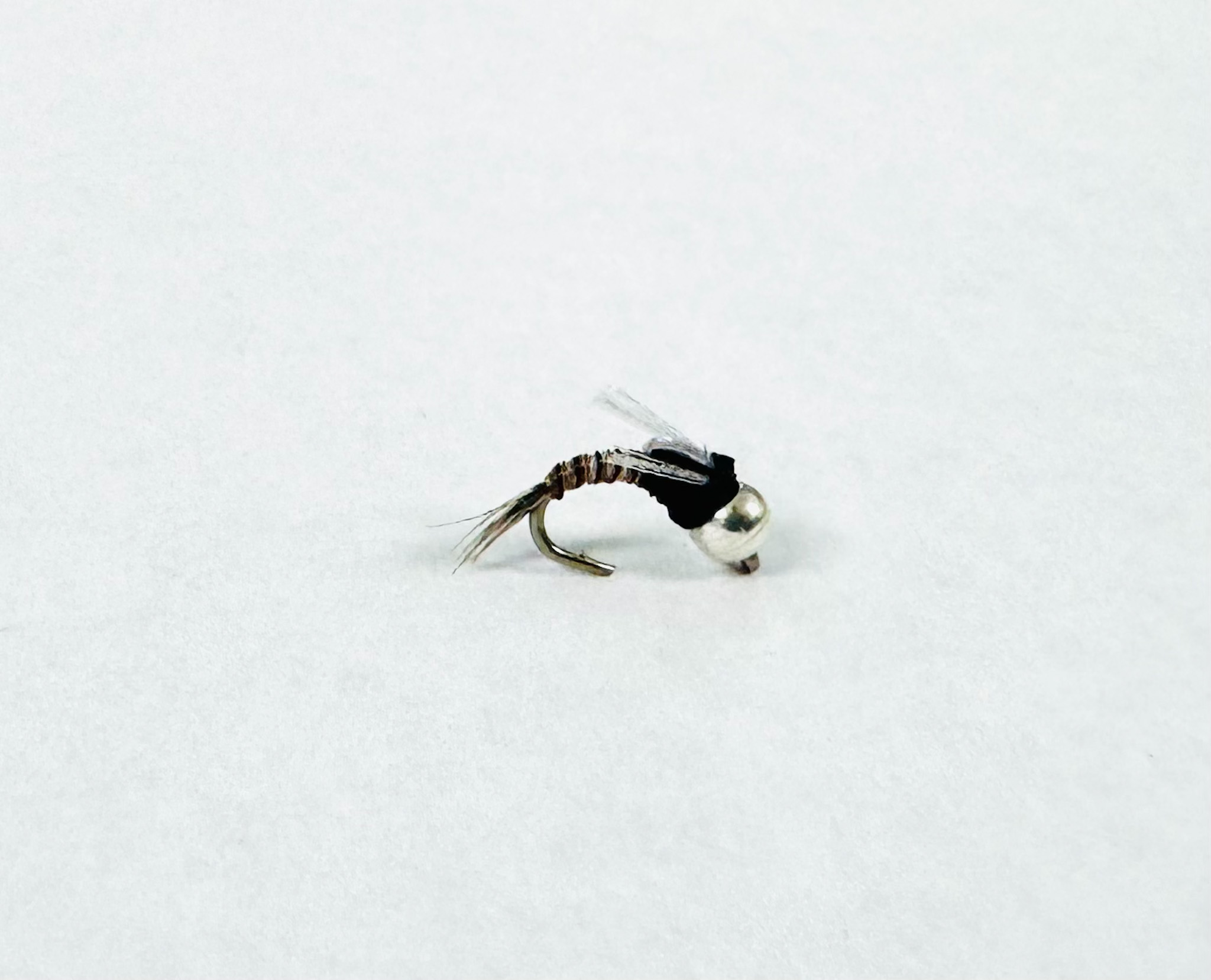 JuJu Baetis silver bead fly pattern for trout fishing in clear water conditions- Fly fishing flies