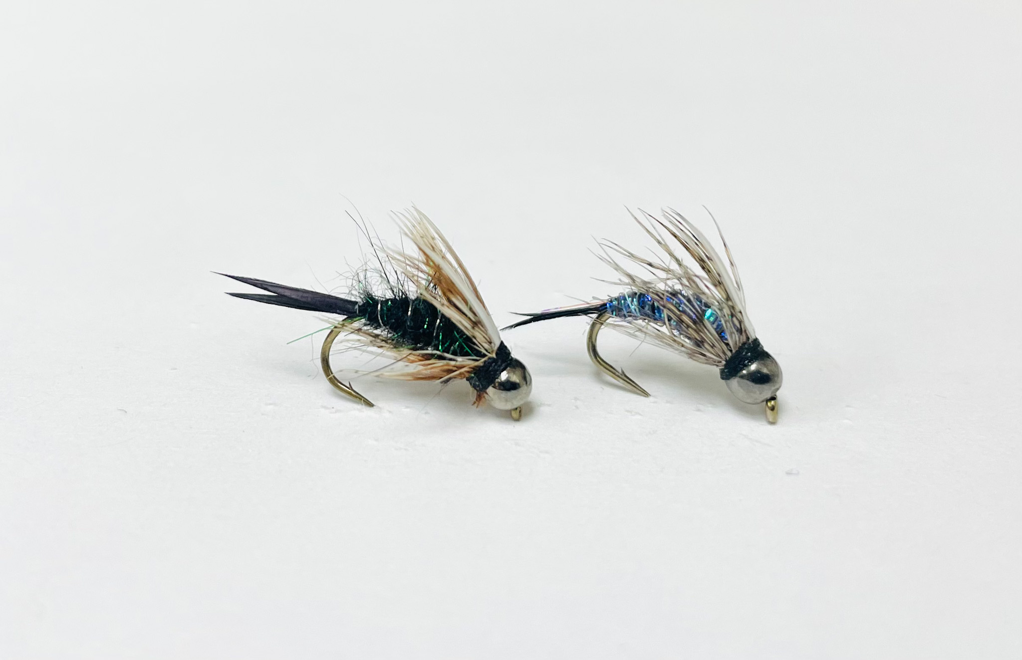 Prince Dark Lord B.H. trout fly with white wings and red ribbing